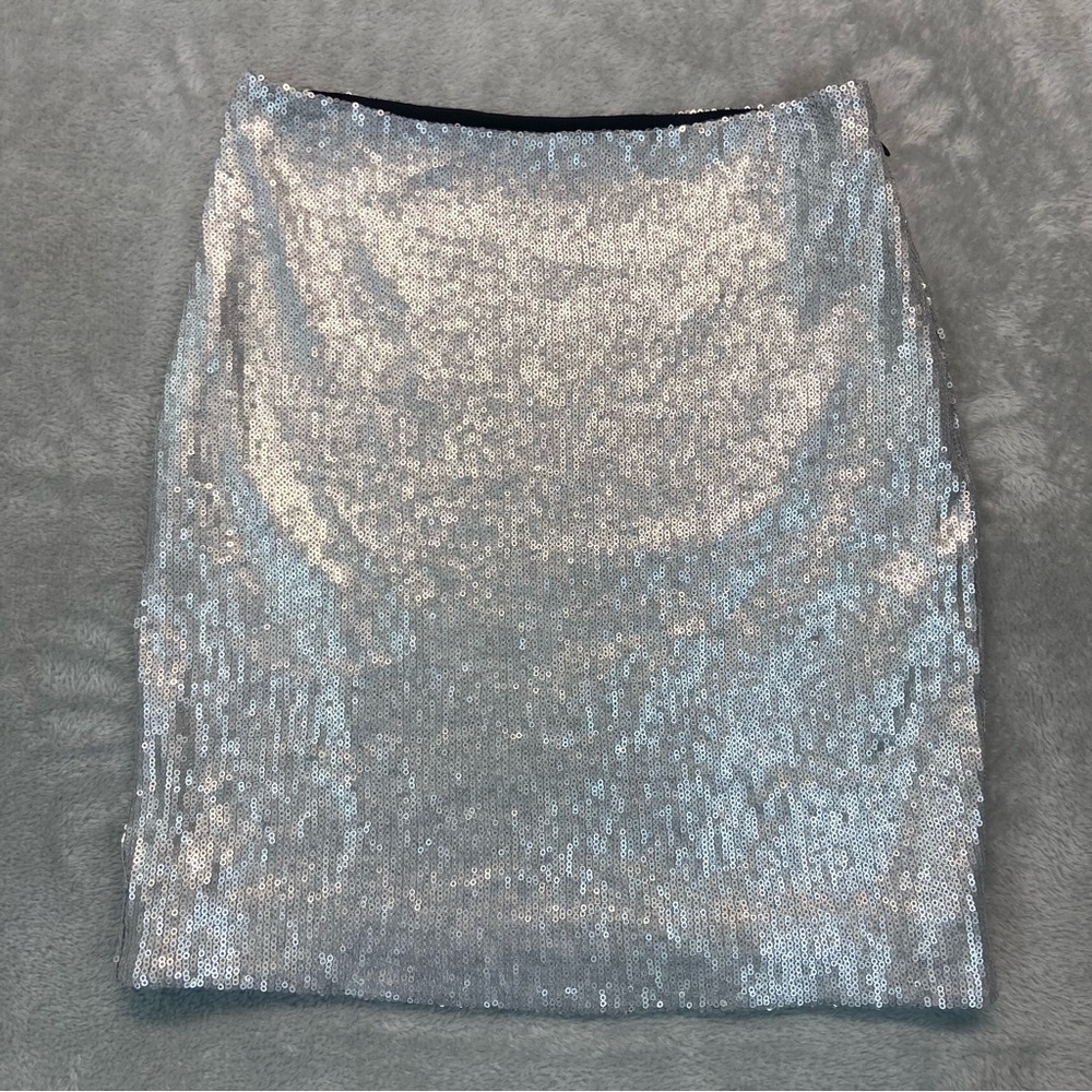 House of Harlow 1960 Mini Skirt Size S Silver Sequins